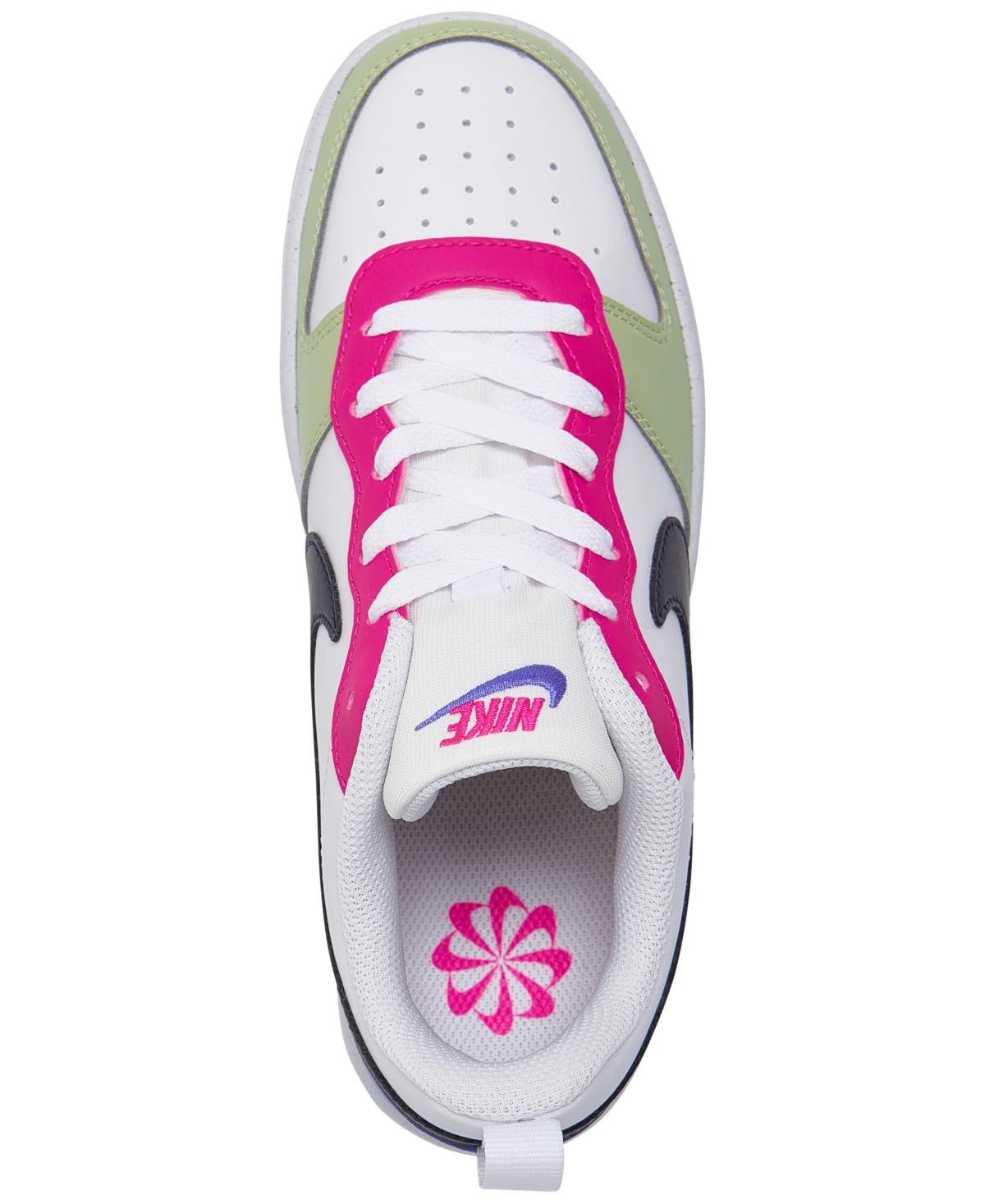 Shop Nike Big Girls Court Borough Low Recraft Casual Sneakers From Finish Line In White,pink,ultramarine,ob