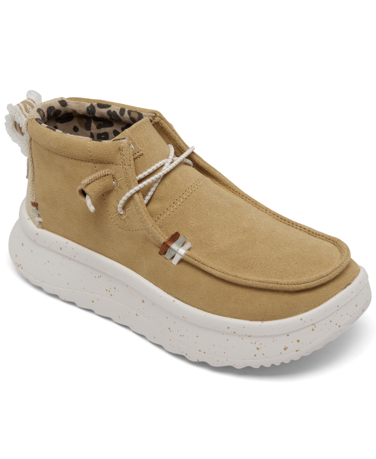Hey Dude Women's Wendy Peak Hi Suede Casual Moccasin Sneakers From Finish Line In Tan