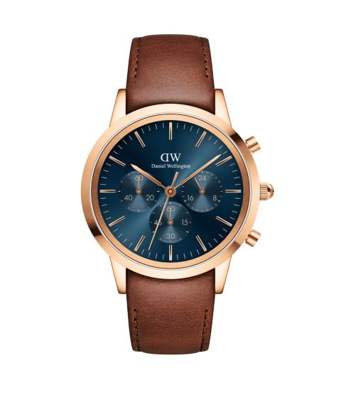 Мужские часы Daniel Wellington Iconic Chronograph Saint Mawes Brown Leather 42mm