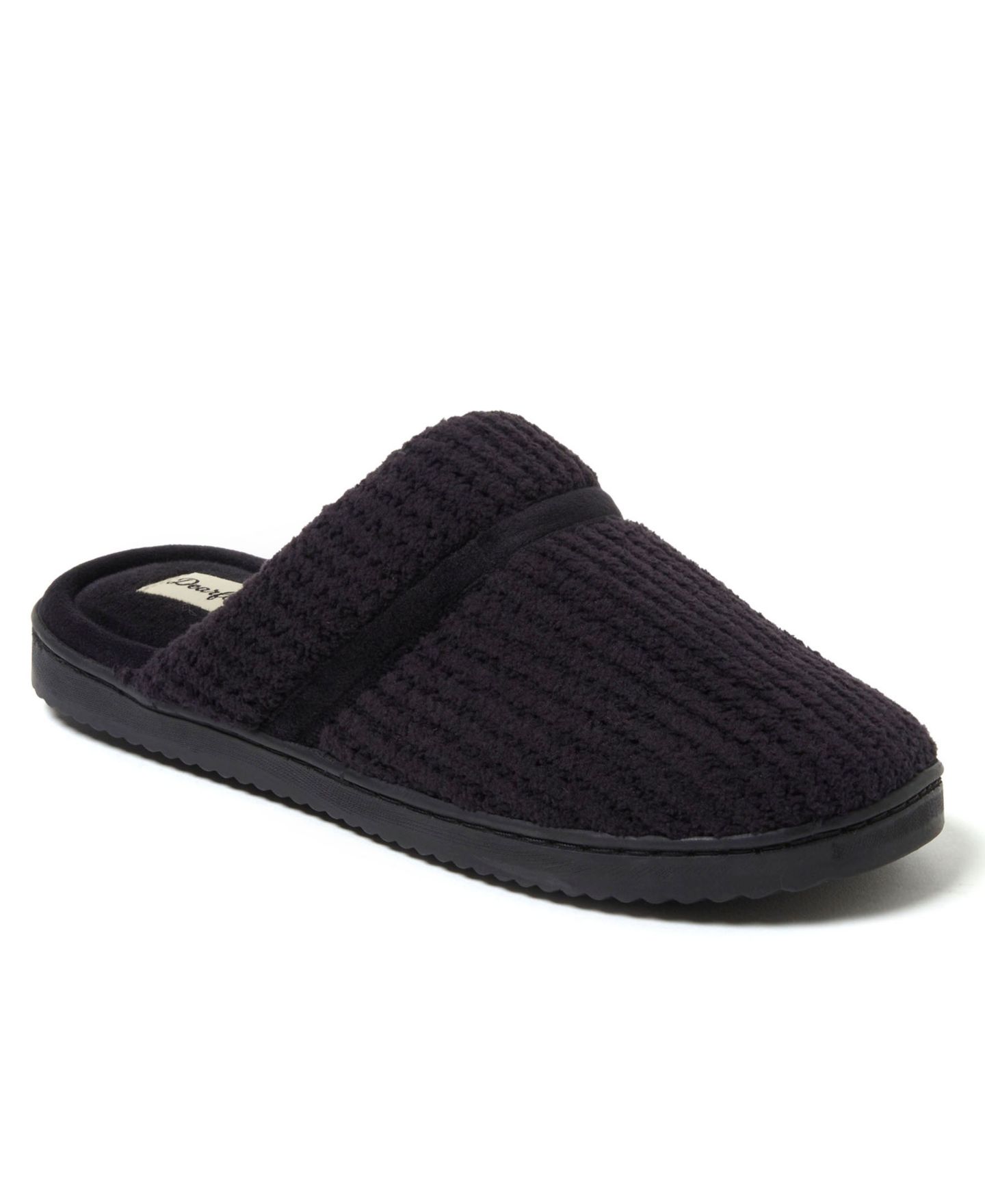 Женские тапочки Dearfoams Serena Marled Chenille Scuff House Slipper, цвет: Чёрный — фото 1