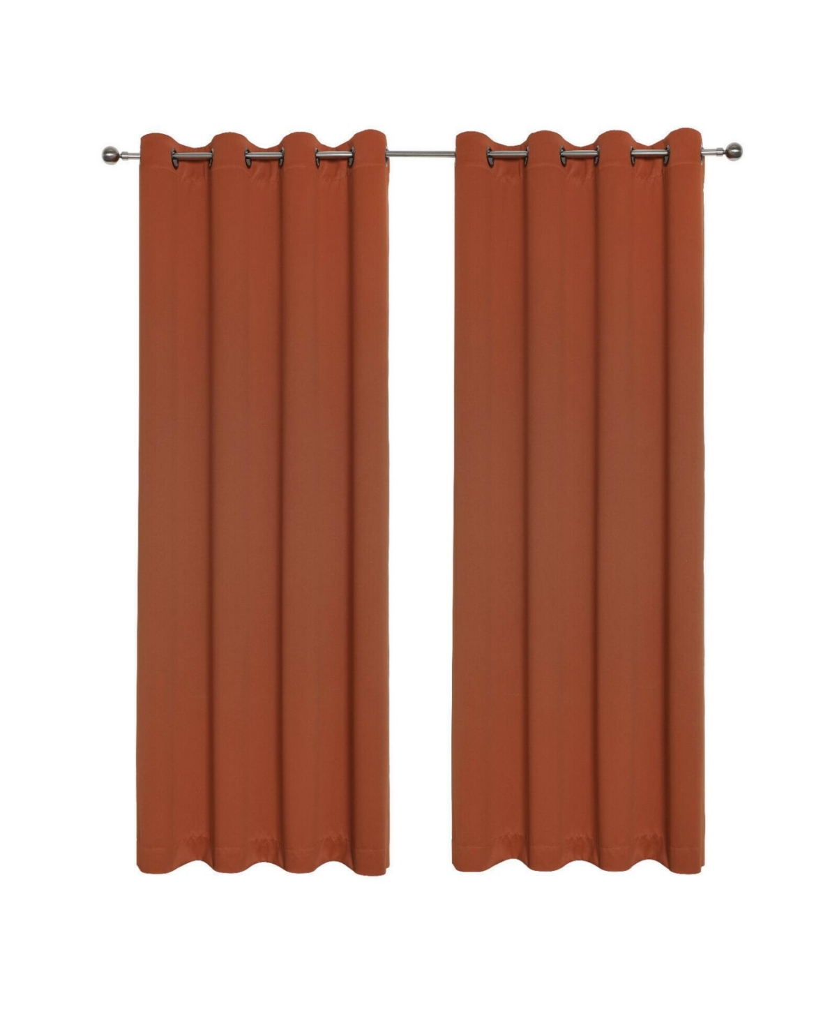 Hotel Living 2 Pack 100% Blackout Grommet Top Orange Spice Curtain Panels - Orange spice