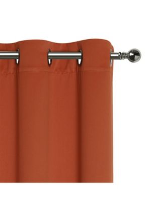 Hotel Living 2 Pack 100% Blackout Grommet Top Orange Spice Curtain Panels - 50 in. W x 45 in. L, Orange Spice