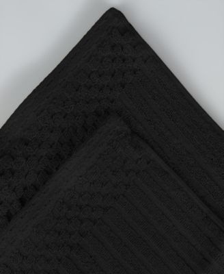 Soho Checkered Border Cotton Ribbed Textured Ultra-Absorbent Towel, 3 Piece Set