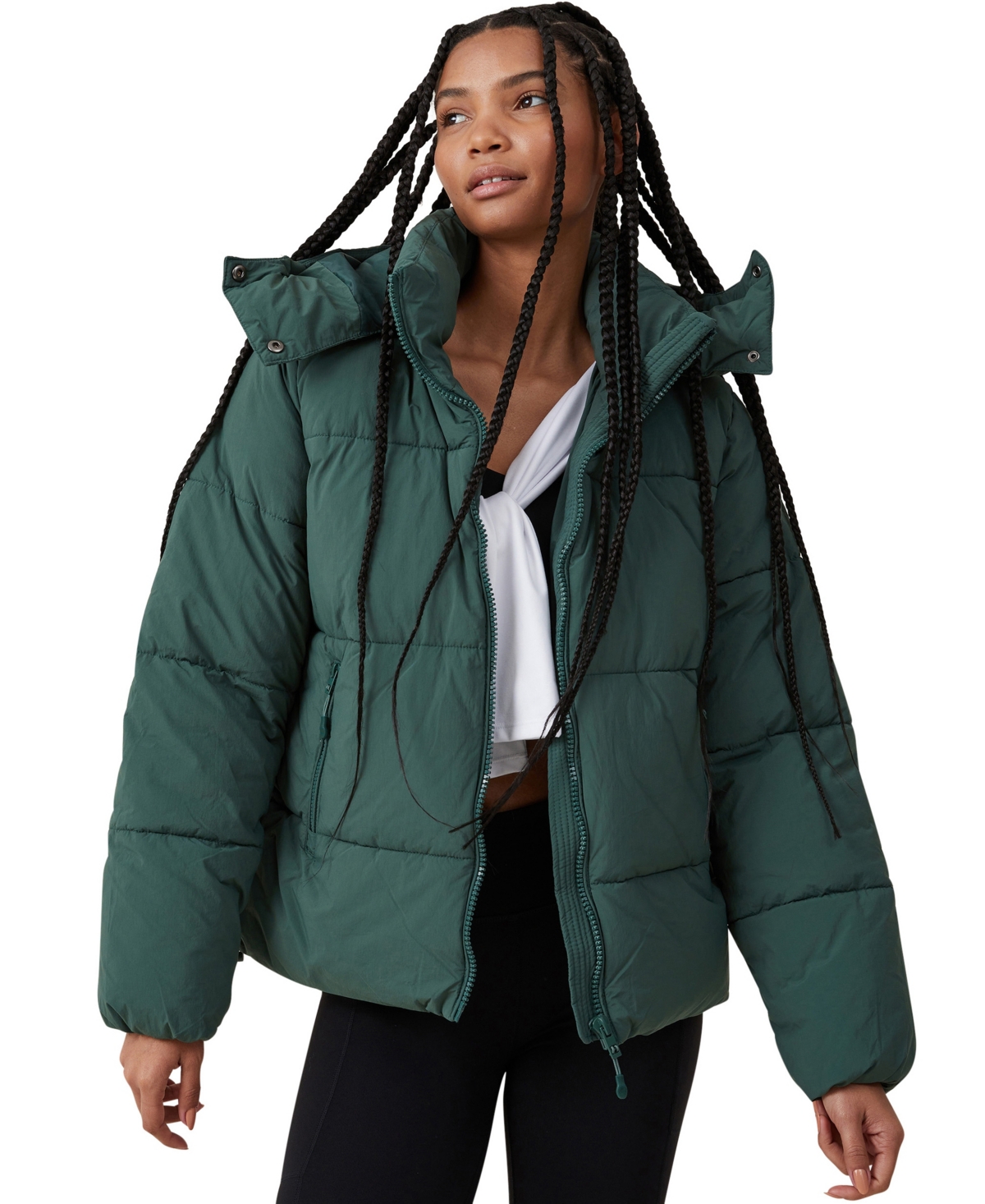Cotton On Women's Mother Puffer Jacket 3 In Holly Green