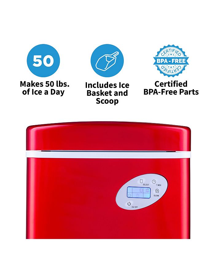 Newair Countertop Ice Maker, 50 lbs. of Ice a Day, 3 Ice Sizes and Easy