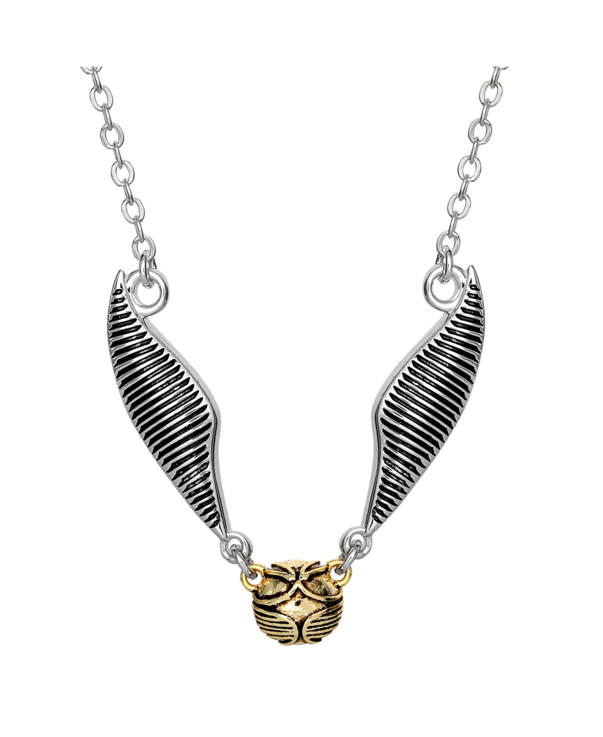 Womens Silver Plated Quidditch Golden Snitch Necklace, 16 + 2'' - Silver tone, gold tone