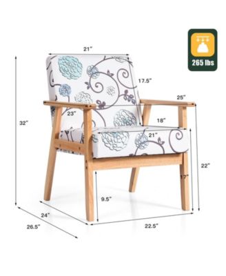 Modern Accent Armchair Fabric Lounge Chair with Rubber Wood Leg