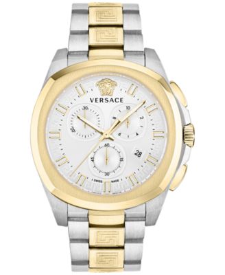 Versace - Men's Swiss Chronograph Geo Two-Tone Stainless Steel Bracelet Watch 43mm