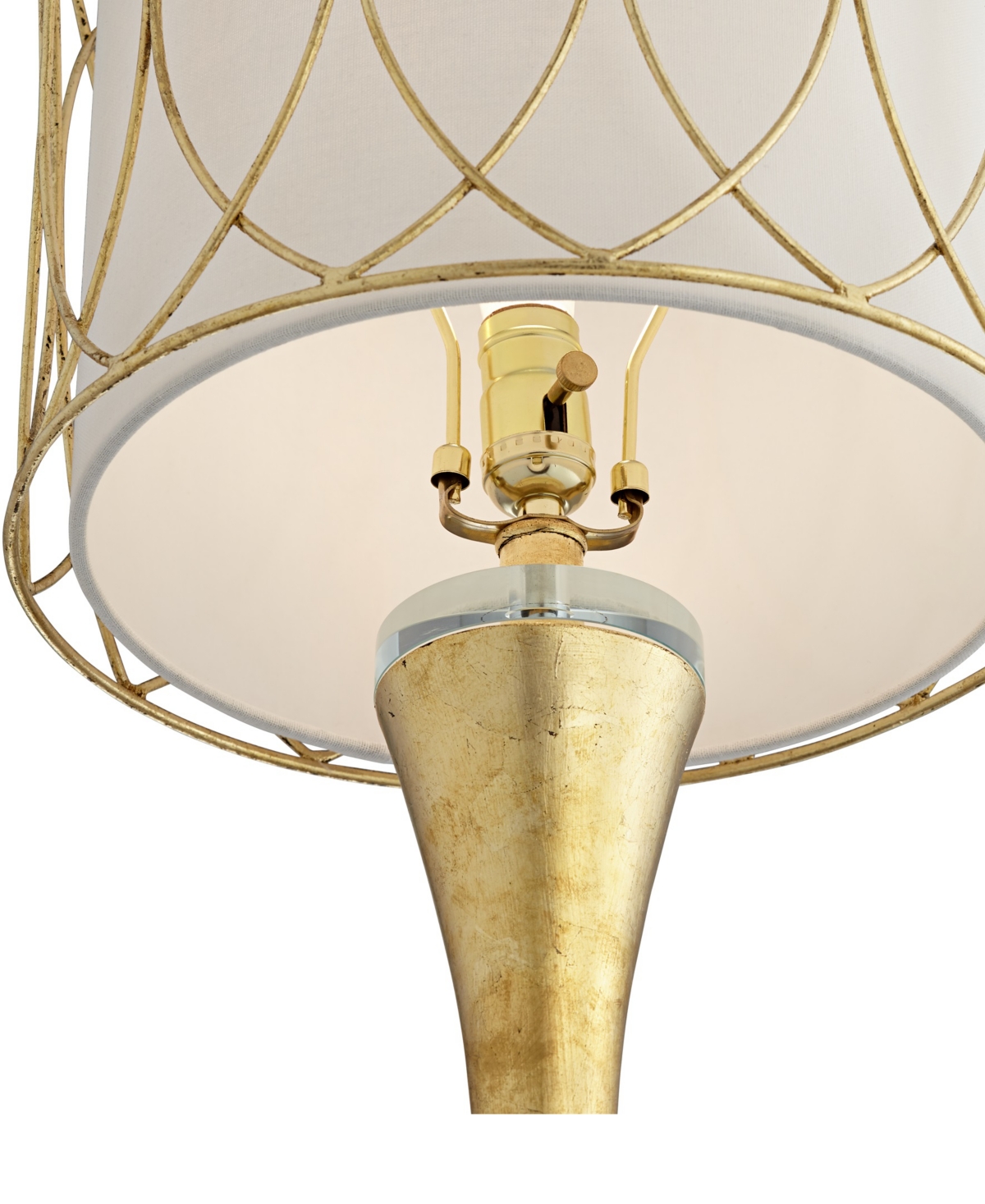 Shop Pacific Coast 32" Metal, Crystal Trevizo Table Lamp In Gold Leaf