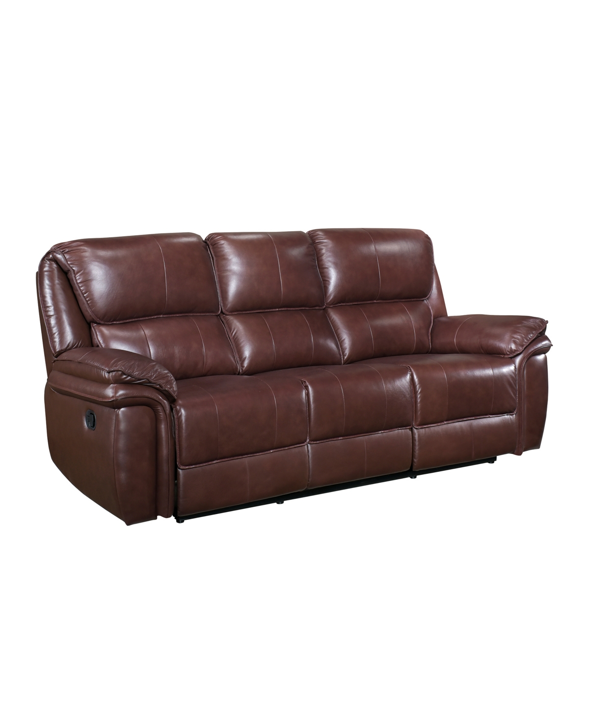 Homelegance White Label Colin 87" Leather Match Lay Flat Double Reclining Sofa In Brown