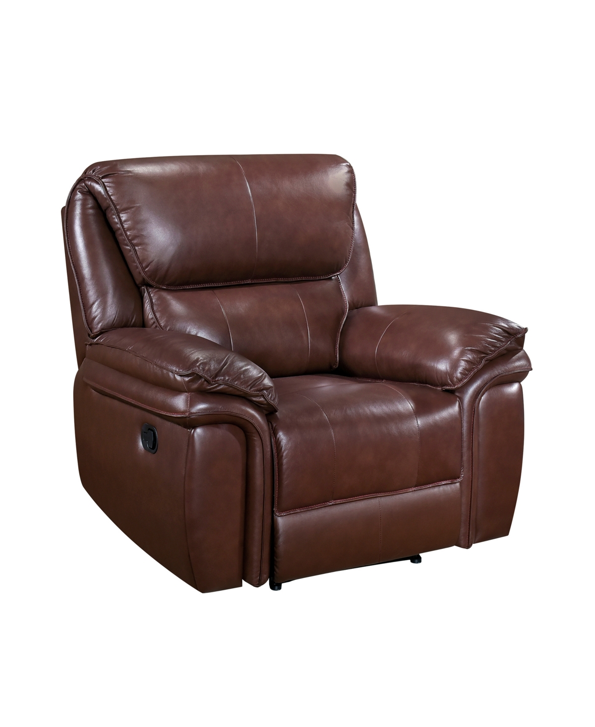 Homelegance White Label Colin 43" Leather Match Lay Flat Reclining Chair In Brown