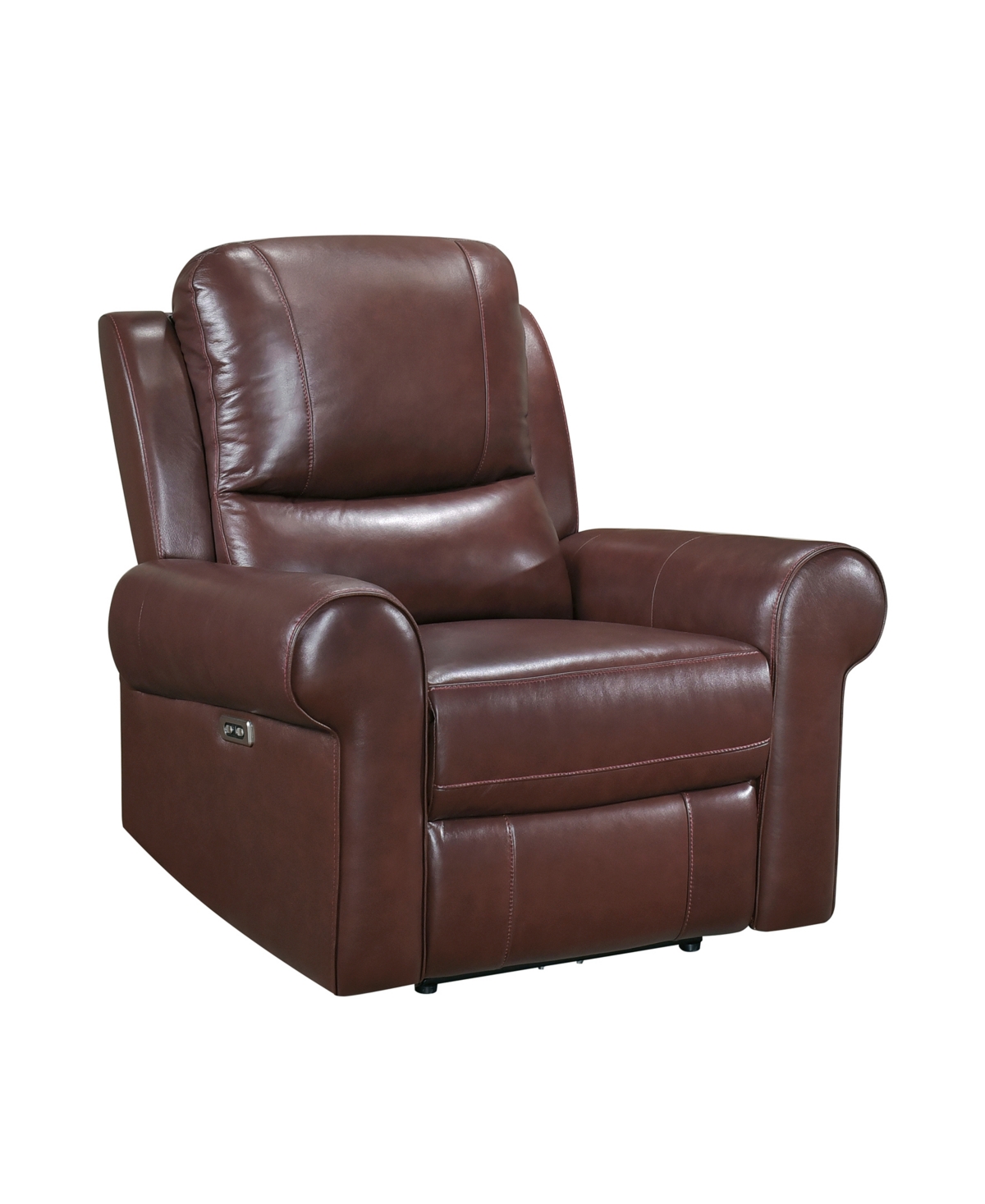 Homelegance White Label Florentina 39" Leather Match Power With Power Headrest Reclining Chair In Brown