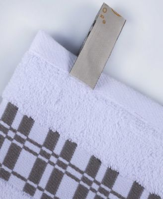 Larissa Geometric Embroidered Jacquard Border Cotton 6-Pc. Bath Towel Set