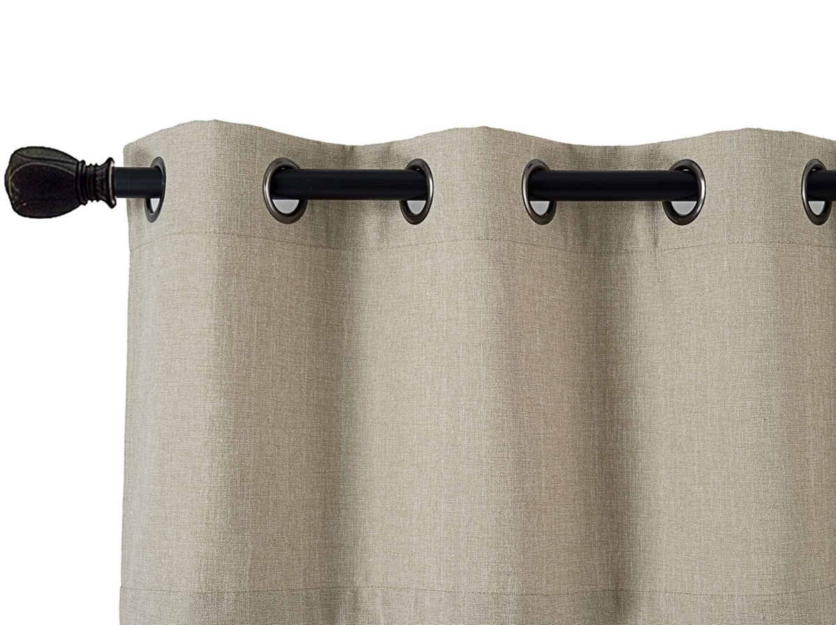 Kate Aurora Oversized Grommet Top Solid Color Window Valance Curtain -camel