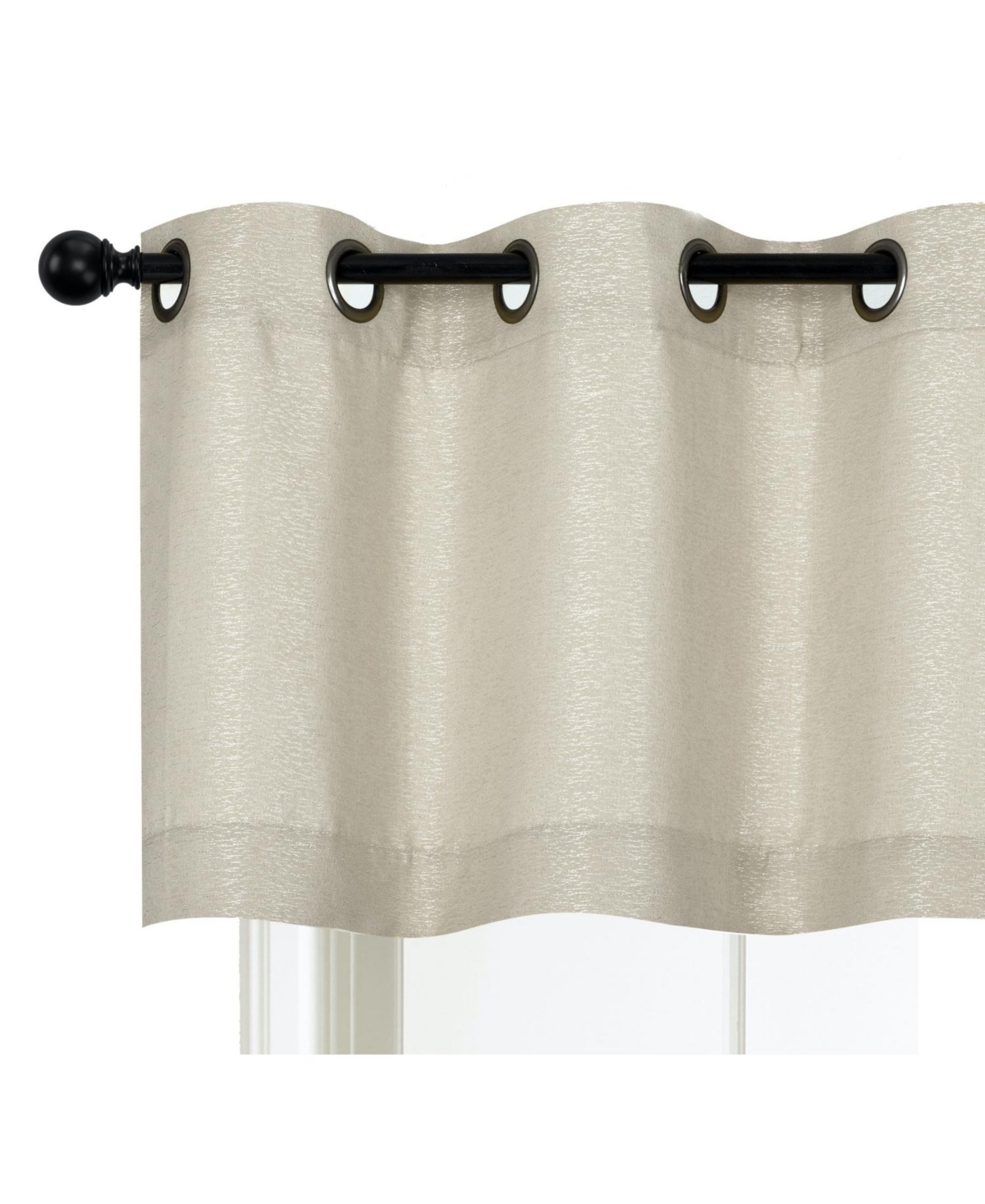 Oversized Grommet Top Solid Color Window Valance Curtain - Monroe gray