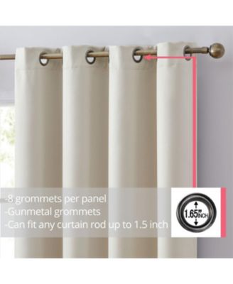 Laurance Full Shaded Blackout Curtains  - Thermal Insulation Light Blocking Home Theater Grommet Window Drapery Basement Curtains, Set of 2