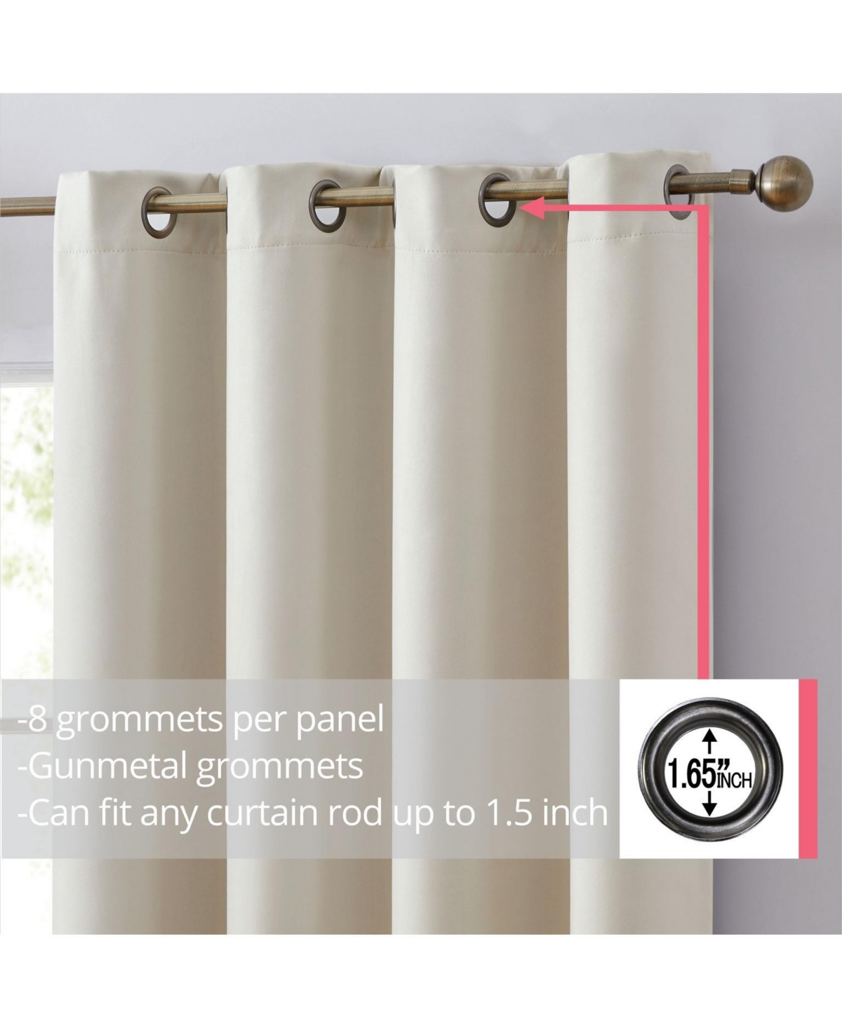 Hlc.me Laurance Full Shaded Blackout Curtains - Thermal Insulation Light Blocking Home Theater Grommet Window Drapery Basement Curtains