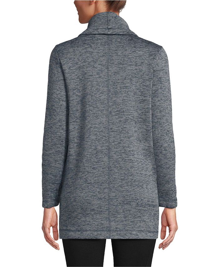 Lands' End Women's Sweater Fleece Tunic Cowl Neck Pullover Macy's
