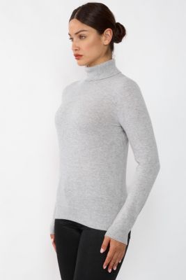 Women's 100% Pure Cashmere Long Sleeve Turtleneck Pullover Sweater