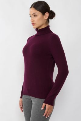 Women's 100% Pure Cashmere Long Sleeve Turtleneck Pullover Sweater