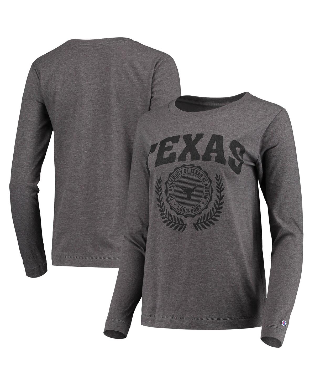Champion Women's  Heathered Charcoal Texas Longhorns University Laurels Long Sleeve T-shirt