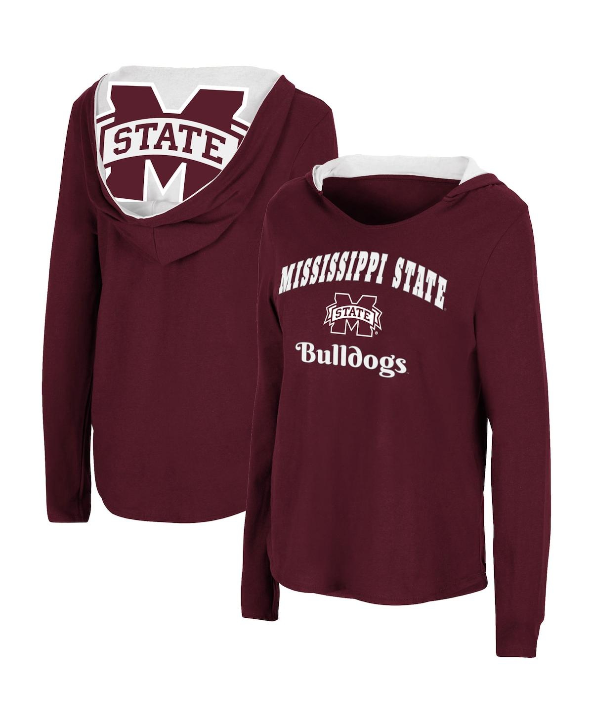 Shop Colosseum Women's  Maroon Mississippi State Bulldogs Catalina Hoodie Long Sleeve T-shirt