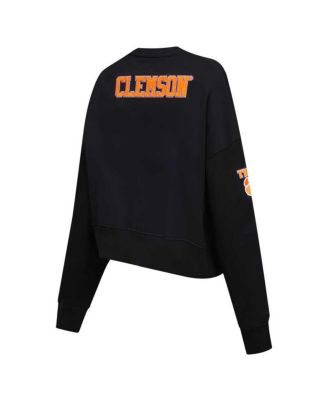 Women's Black Clemson Tigers Classic 3-Hit Pullover Sweatshirt
