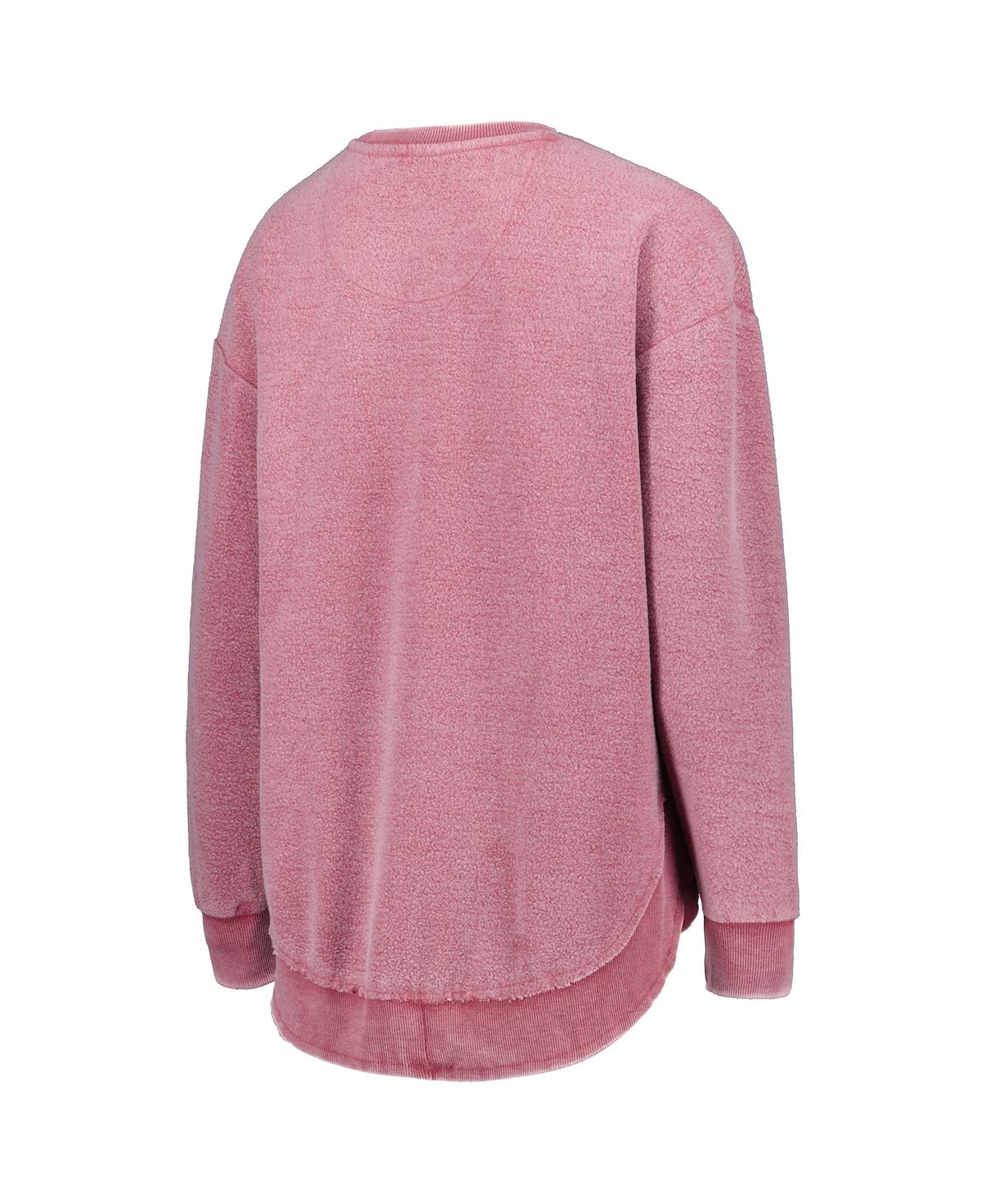 Shop Pressbox Women's  Crimson Distressed Washington State Cougars Ponchoville Pullover Sweatshirt