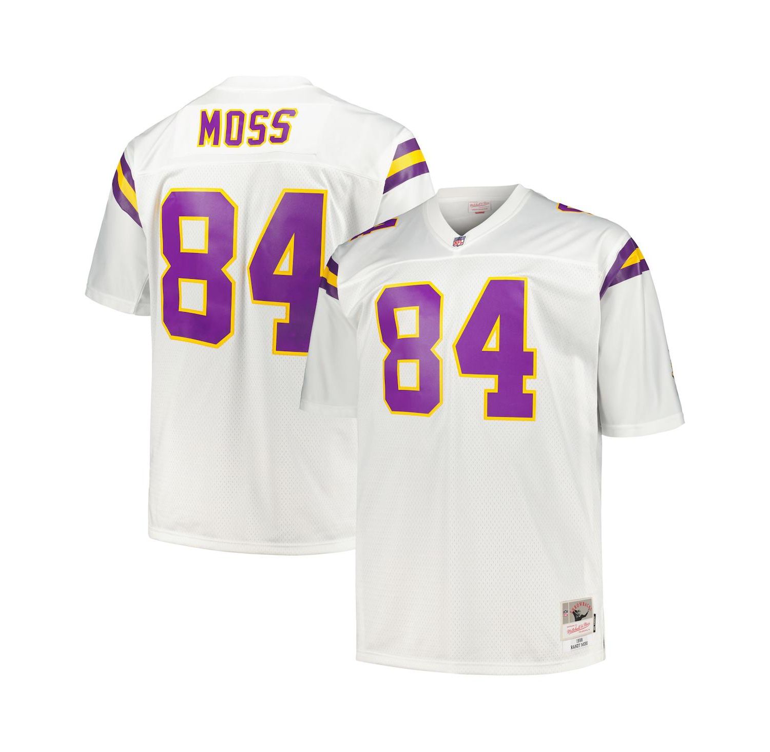 Men's Randy Moss White Minnesota Vikings Big and Tall 1998 Legacy Retired Player Jersey