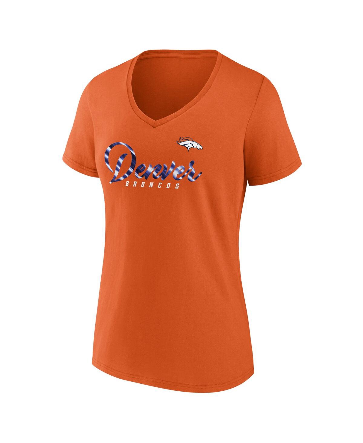 Women's FanaticsDenver Broncos Shine Time V-Neck T-shirt - Orange