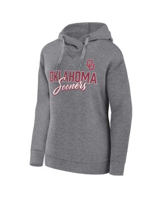 Women's Heather Gray Oklahoma Sooners Script Favorite Pullover Hoodie