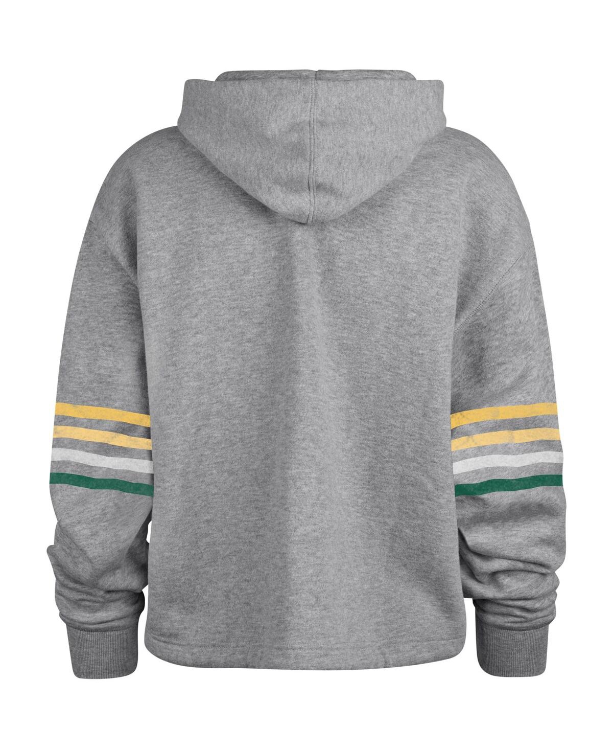 47 BRAND WOMEN'S '47 BRAND HEATHER GRAY DISTRESSED GREEN BAY PACKERS UPLAND BENNETT PULLOVER HOODIE 