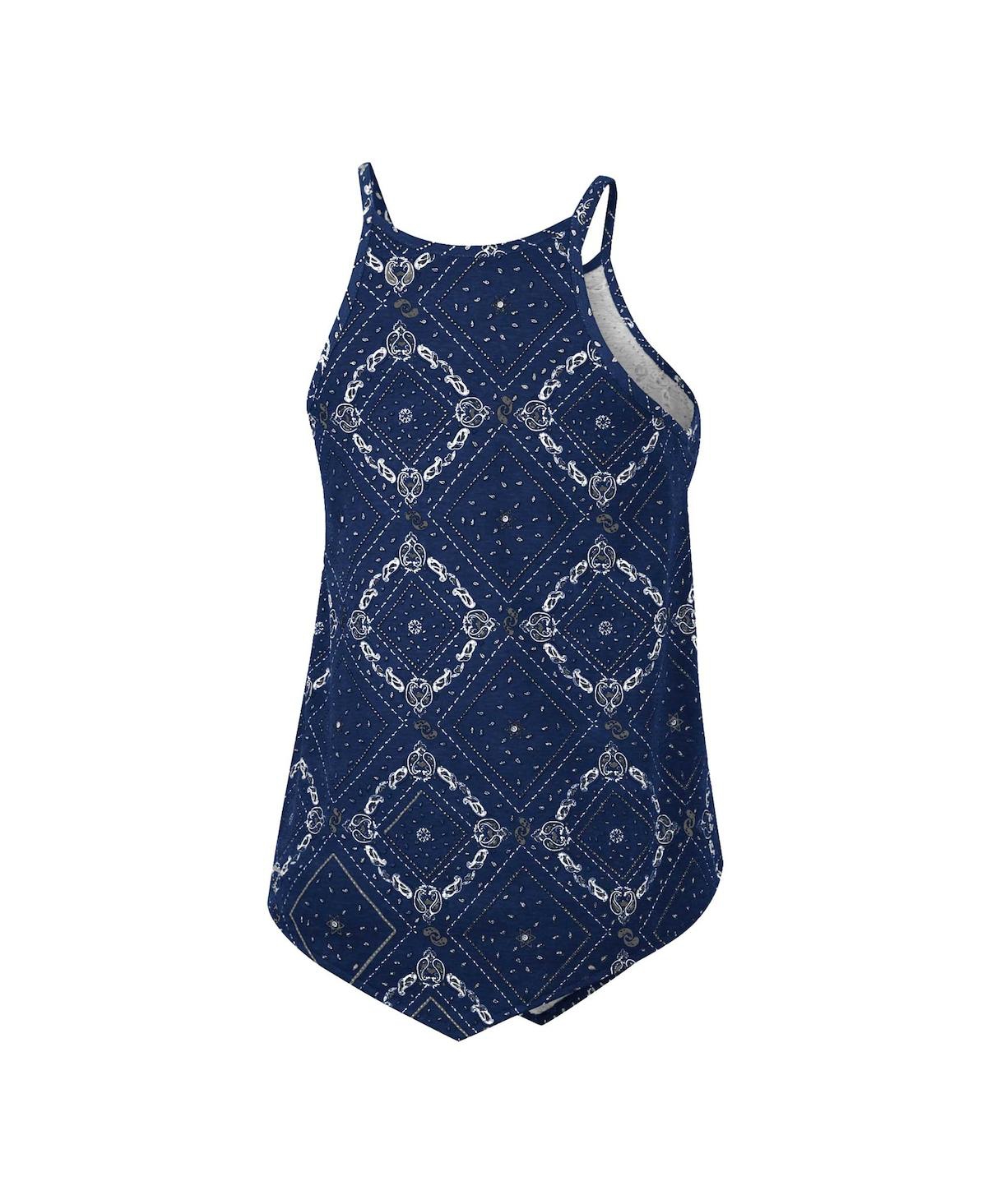 Colosseum Women's  X Wrangler Navy Distressed Notre Dame Fighting Irish Bandana Tank Top In Navy
