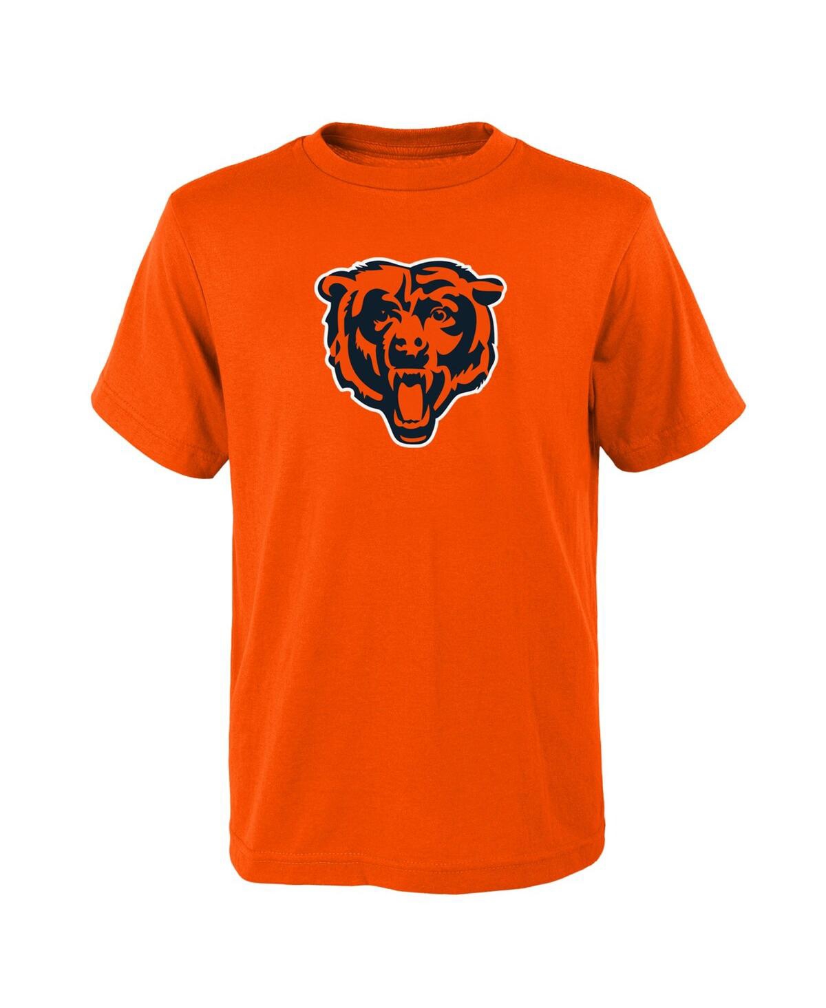Outerstuff Kids' Big Boys Orange Chicago Bears Primary Logo T-shirt