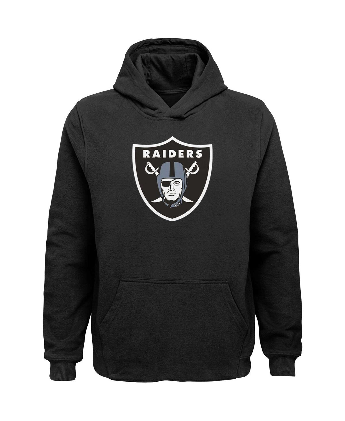 Outerstuff Big Boys Black Las Vegas Raiders Team Logo Pullover Hoodie In Black