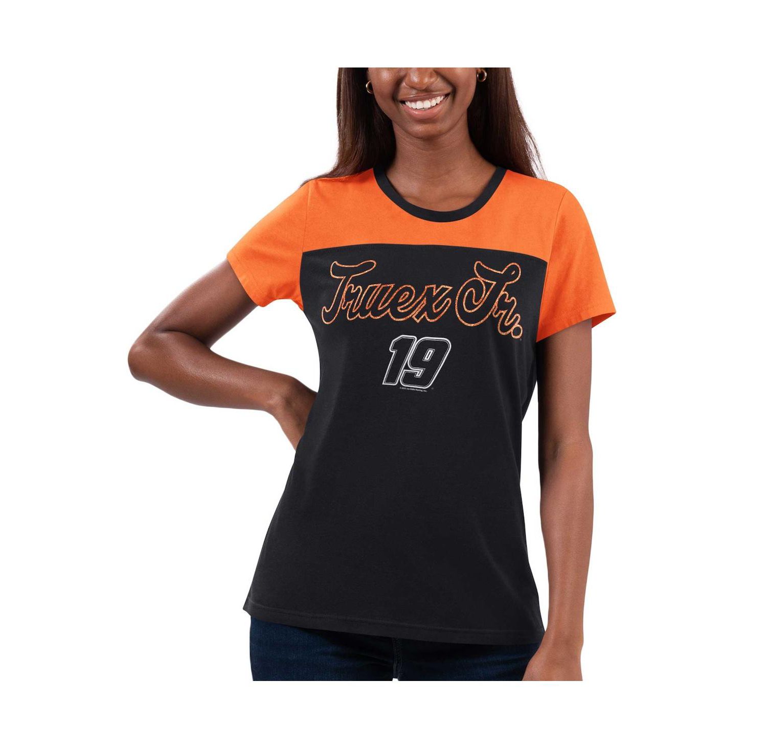 Women's Black Martin Truex Jr Cheer Color Blocked T-shirt