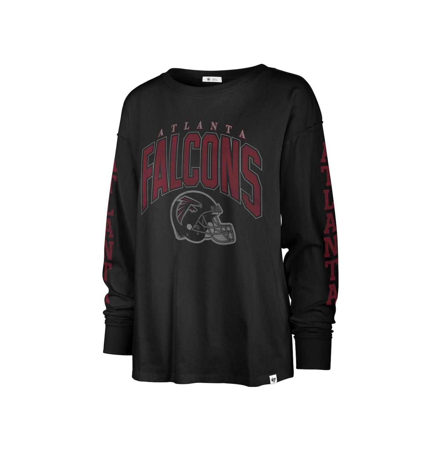 Женская футболка '47 Brand Black Distressed Atlanta Falcons Tom Cat Long Sleeve — фото 3