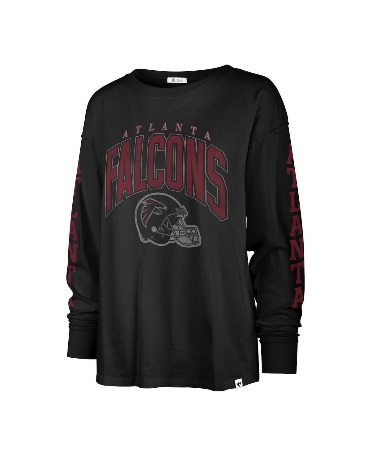 Shop 47 Brand Women's ' Black Distressed Atlanta Falcons Tom Cat Long Sleeve T-shirt