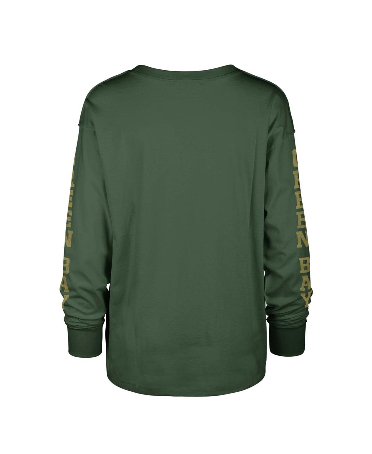 Shop 47 Brand Women's ' Green Distressed Green Bay Packers Tom Cat Long Sleeve T-shirt