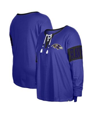 Women's New Era Purple Baltimore Ravens Plus Size Lace-Up Notch Neck ...