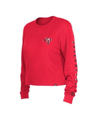 Women's Red Tampa Bay Buccaneers Thermal Crop Long Sleeve T-shirt