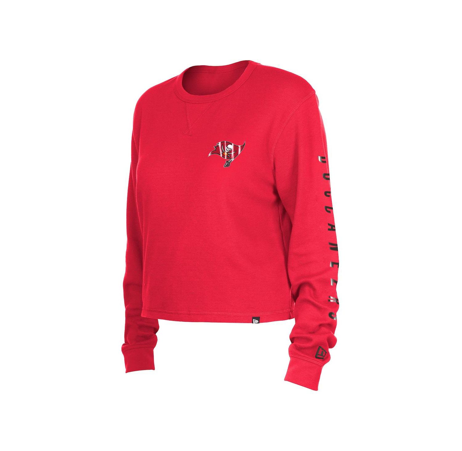 Women's Red Tampa Bay Buccaneers Thermal Crop Long Sleeve T-shirt