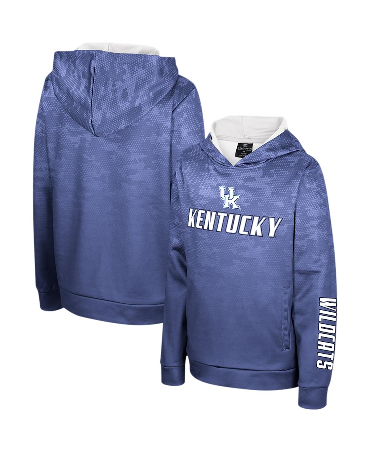 Colosseum Kids' Big Boys  Royal Kentucky Wildcats High Voltage Pullover Hoodie