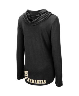 Women's Black Purdue Boilermakers My Lover Lightweight Hooded Long Sleeve T-shirt