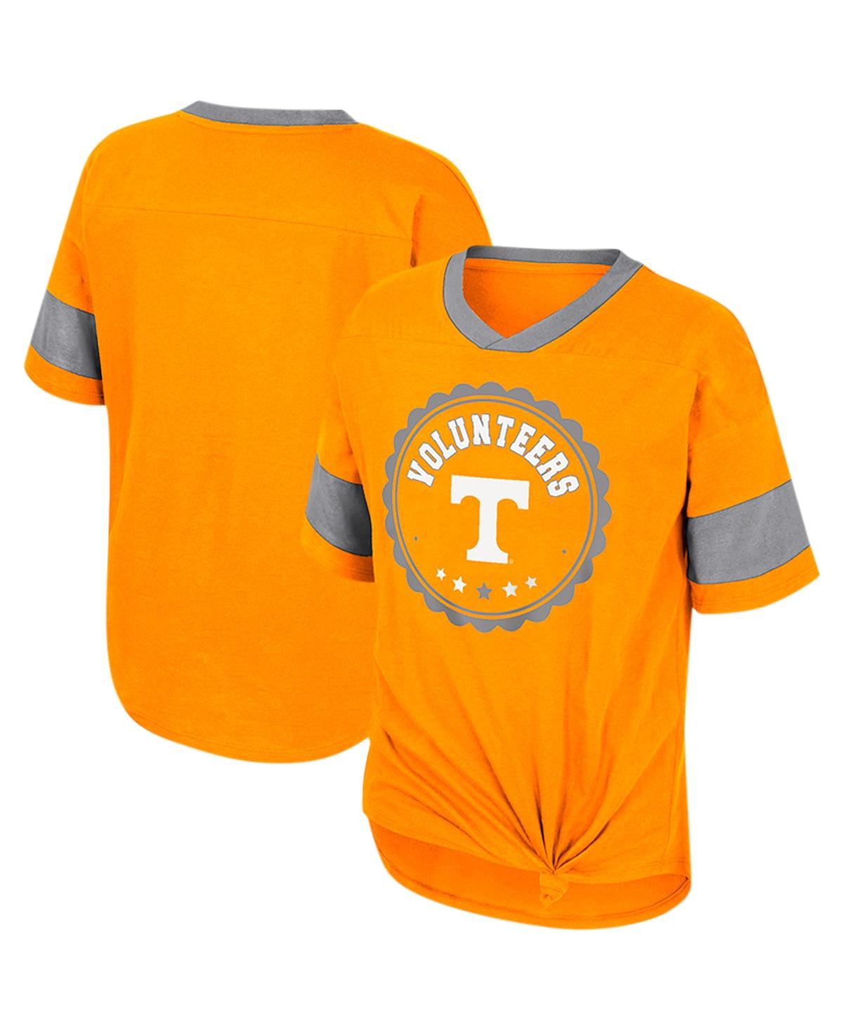 Colosseum Kids' Big Girls  Tennessee Orange Tennessee Volunteers Tomika Tie-front V-neck T-shirt