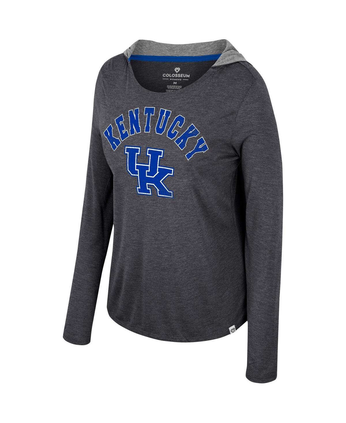 Shop Colosseum Women's  Black Kentucky Wildcats Distressed Heather Long Sleeve Hoodie T-shirt