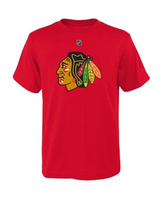Preschool Boys and Girls Connor Bedard Red Chicago Blackhawks Authentic Stack Name and Number T-shirt