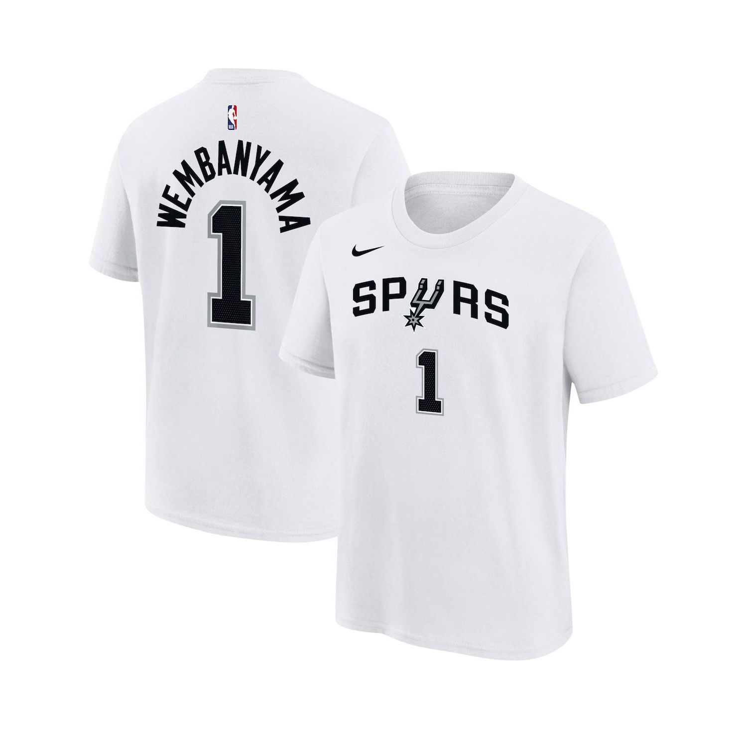 Big Boys Victor Wembanyama White San Antonio Spurs Name and Number Association T-shirt