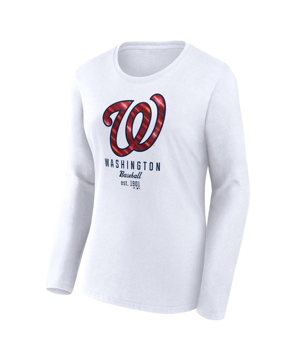 Women's FanaticsWashington Nationals Long Sleeve T-shirt - White