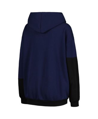 Women's Navy, Black Penn State Nittany Lions Matchmaker Diagonal Cowl Pullover Hoodie